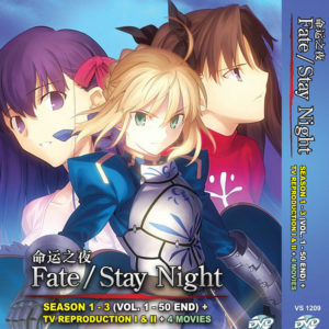 FATE/STAY NIGHT SEA 1-3 + TV REPRODUCTION I&II + 4 MOVIE ANIME DVD ENGLISH SUBS